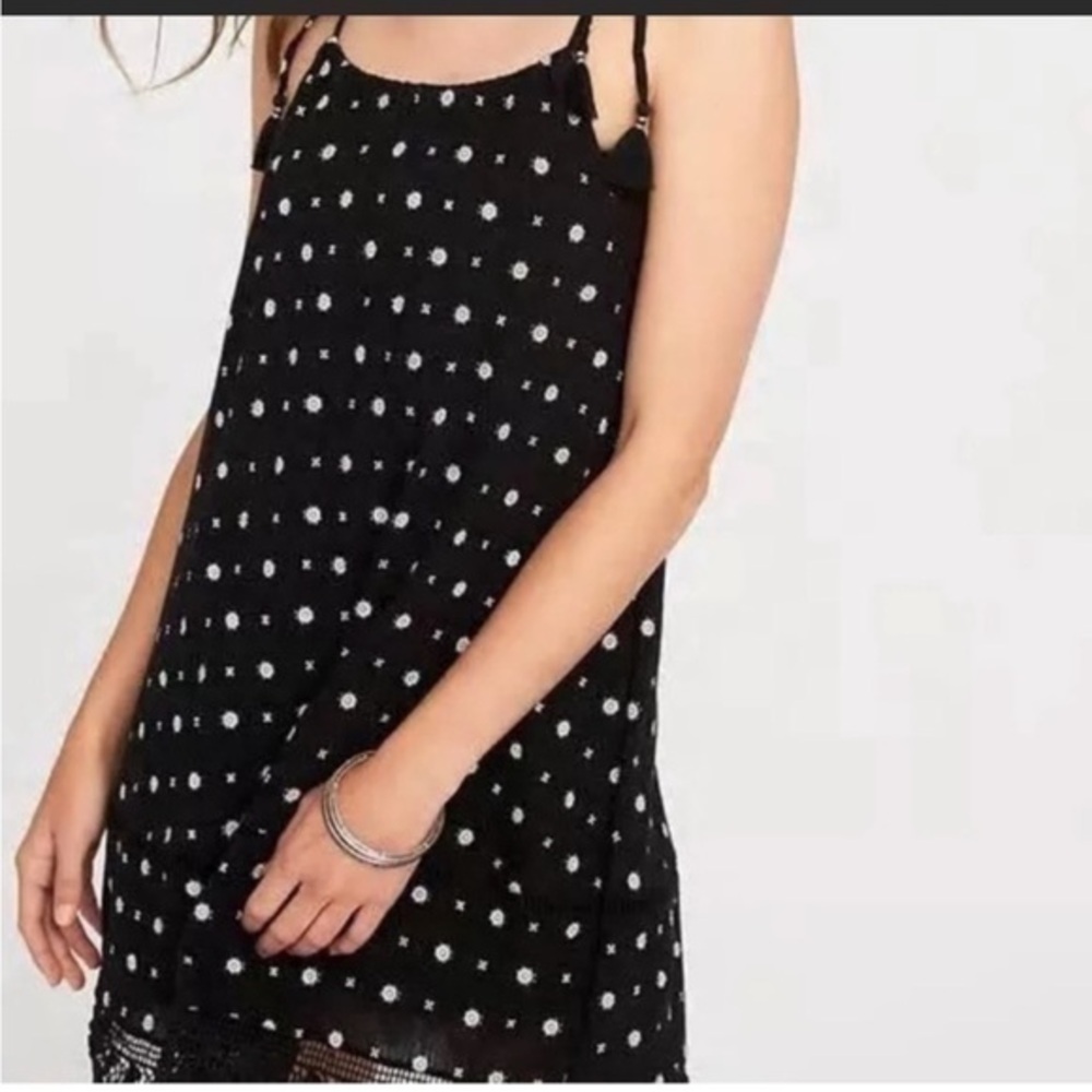 Old Navy spaghetti slip dress black lightweight dotted summer dress S